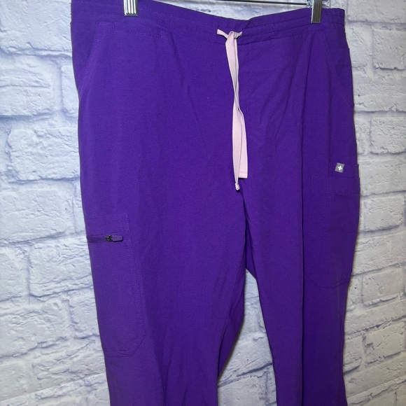Women’s FIGS Yola Skinny Scrub Pants Digital Grape Size Large High Waisted - Picture 10 of 14